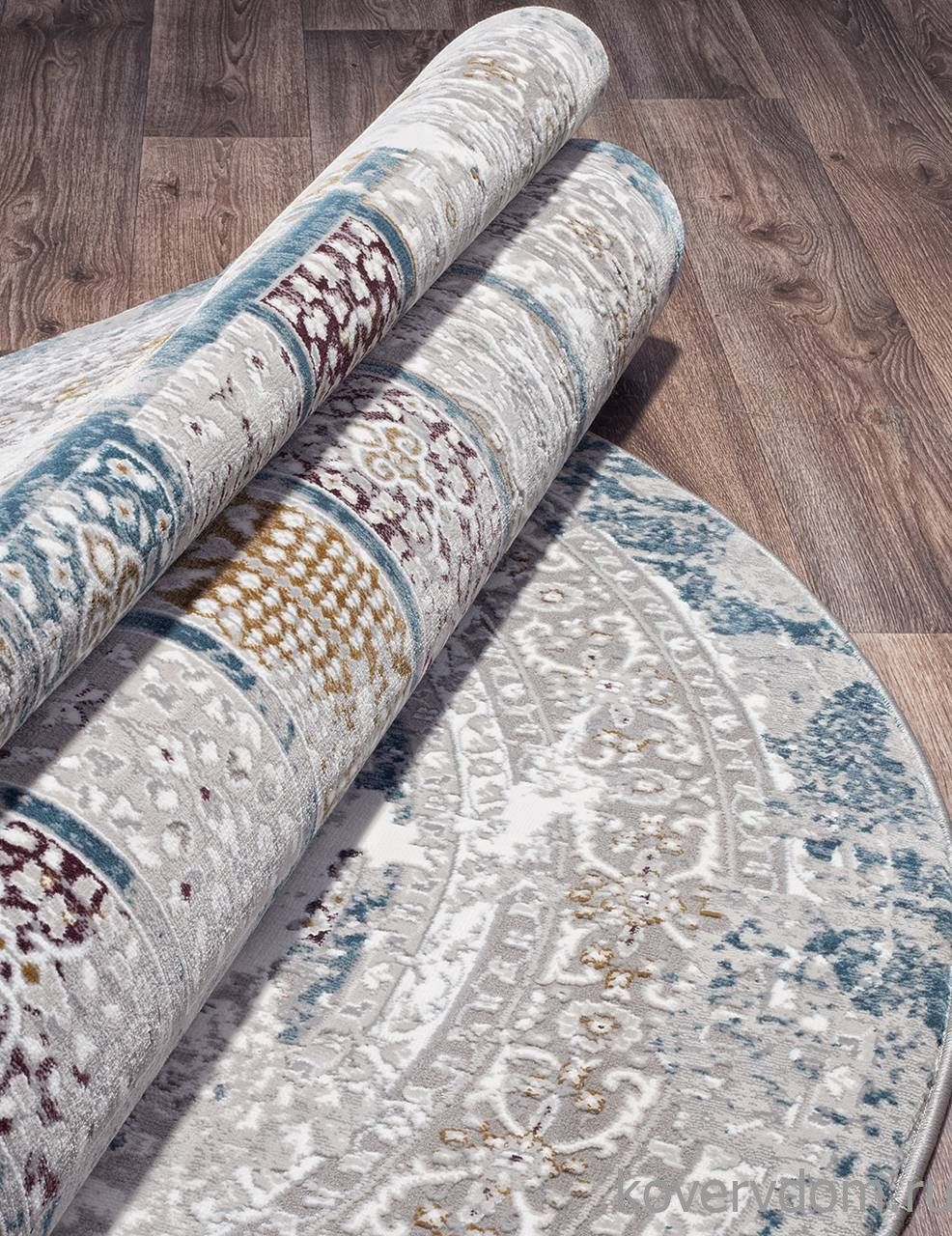 Ковер QUANTUM 03004G GREY / GREY Овал Ковер QUANTUM 03004G GREY / GREY Овал