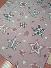 Разноцветный детский ковер-палас ЗВЕЗДЫ СИЯЮТ-A розовый