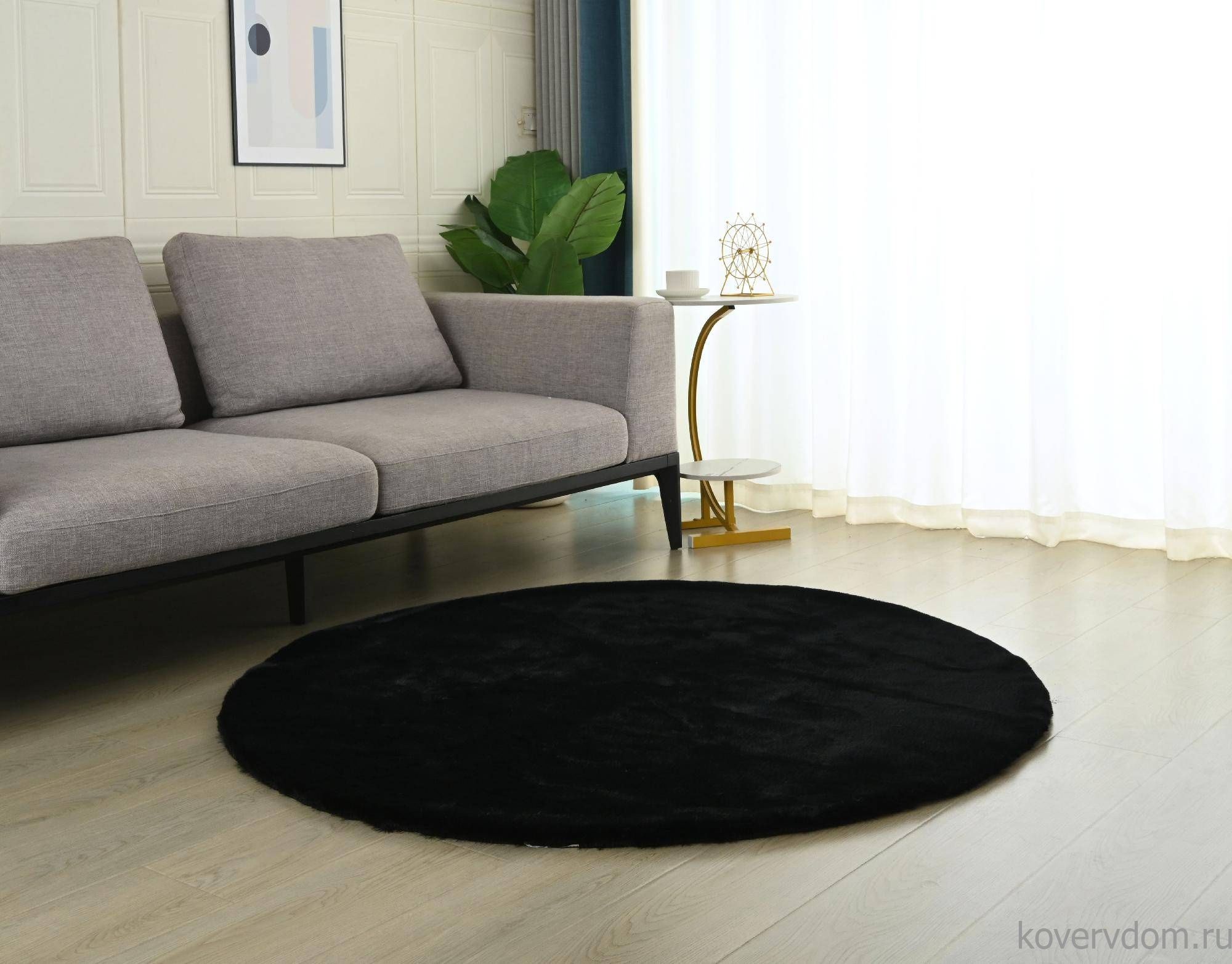 Ковер RABBIT PREMIUM MS1000 BLACK Круг