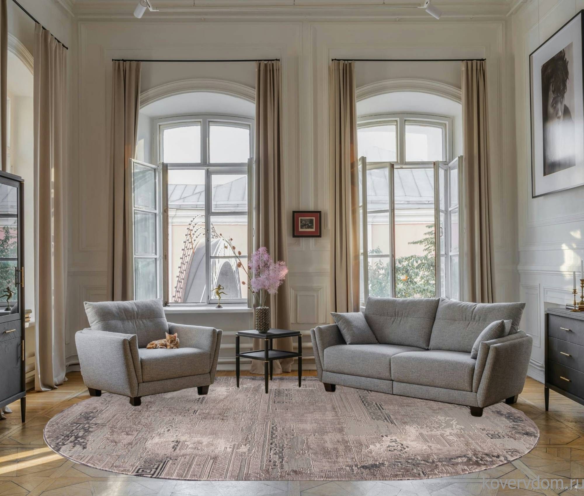 Ковер BRAND O1899 995 GREY / GREY Овал