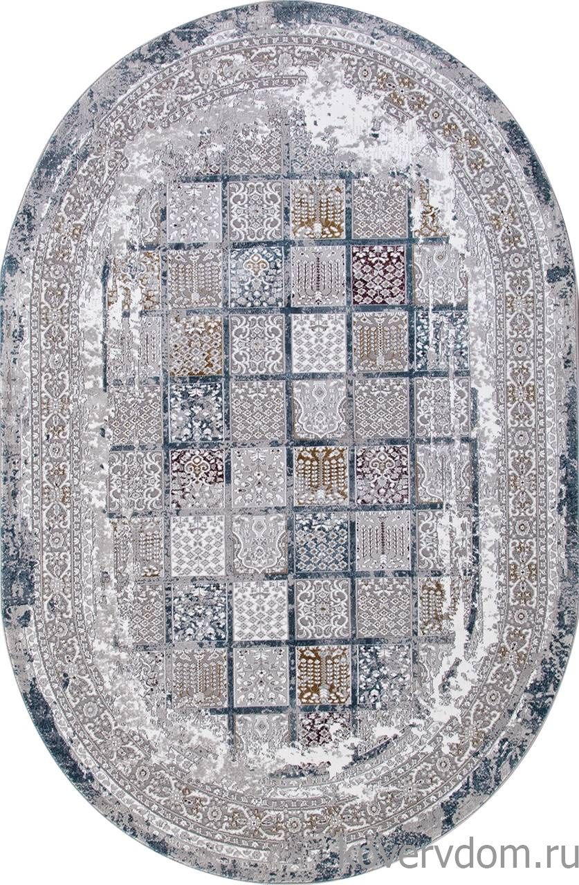 Ковер QUANTUM 03004G GREY / GREY Овал Ковер QUANTUM 03004G GREY / GREY Овал